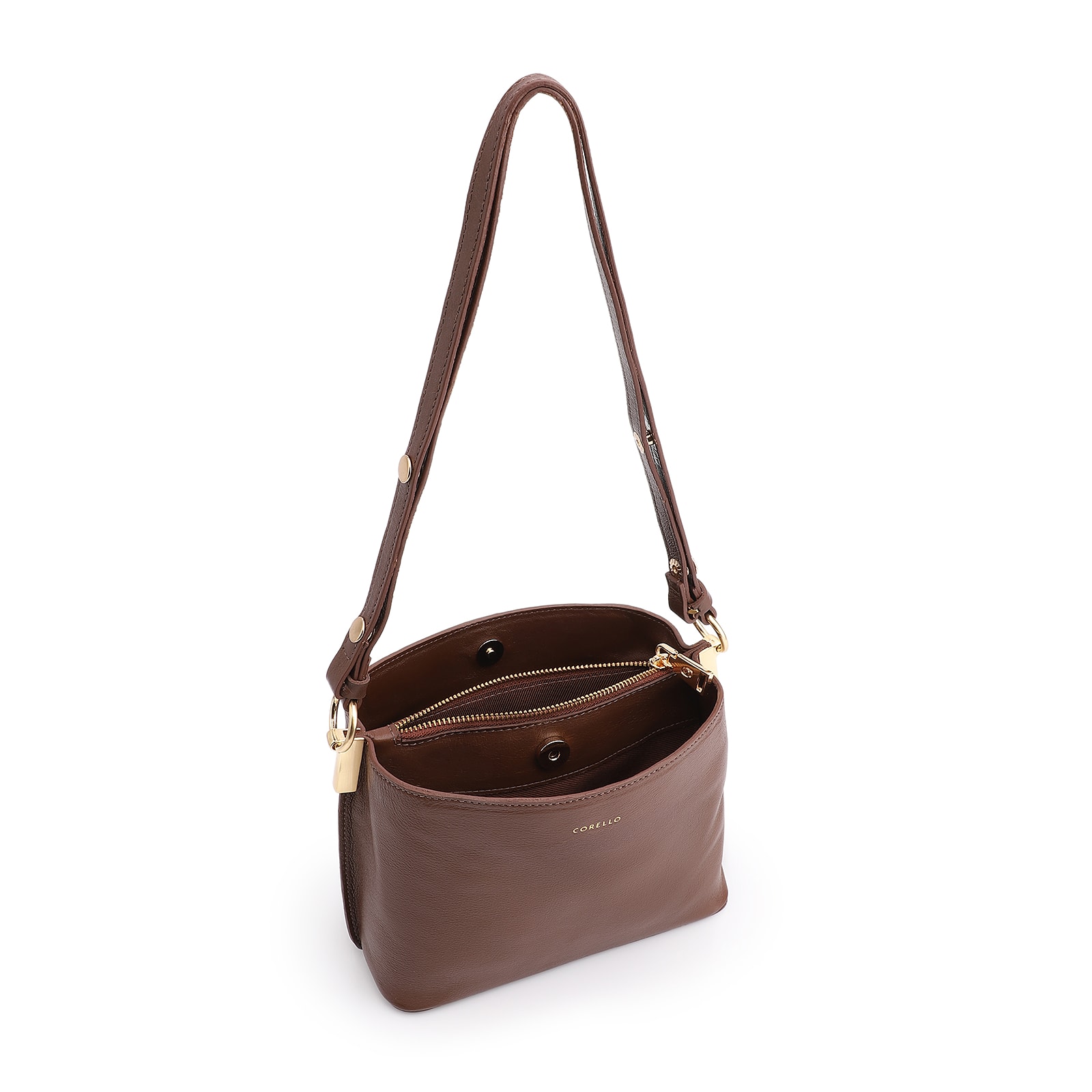 Bolsa Transversal Couro Marrom