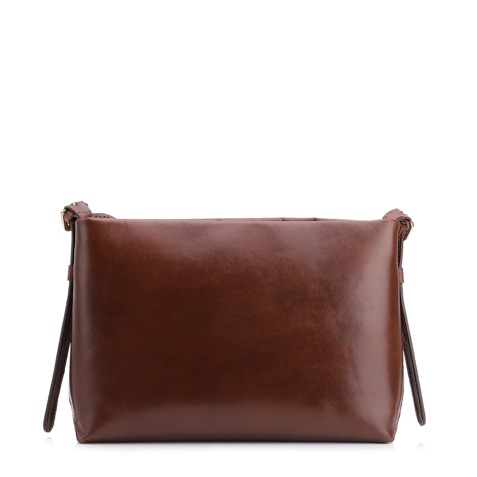 Bolsa Transversal Couro Marrom/Alça Alt Tramado Marrom