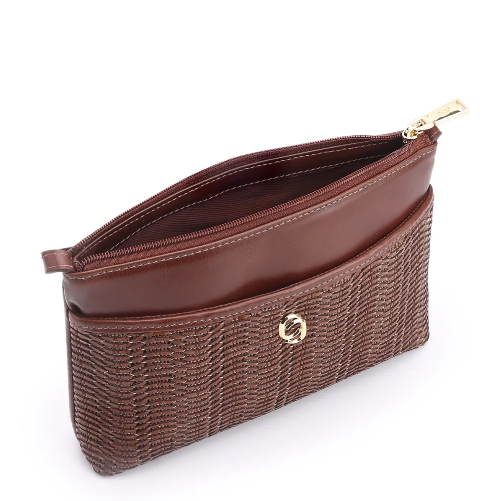 Bolsa Transversal Couro Marrom/Alt Tramado Marrom - imagem 4