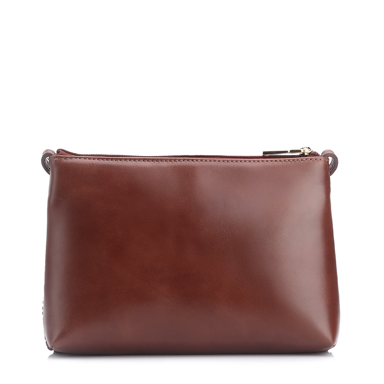 Bolsa Transversal Couro Marrom/Alt Tramado Marrom