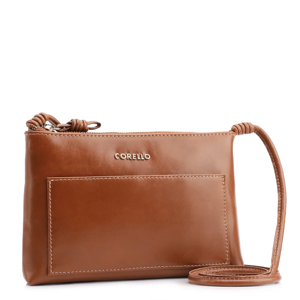 Bolsa Transversal Couro Marrom Claro - imagem 2