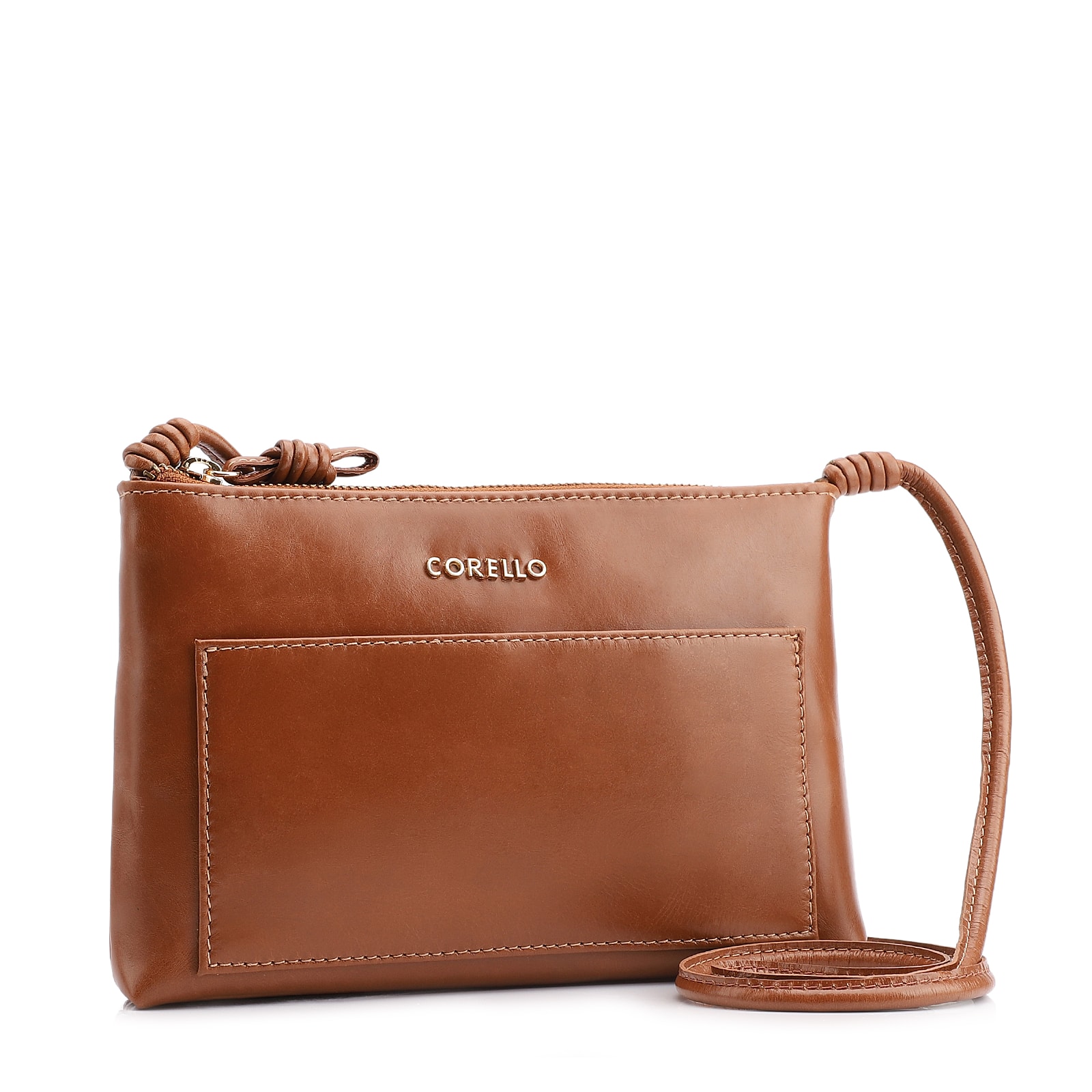 Bolsa Transversal Couro Marrom Claro