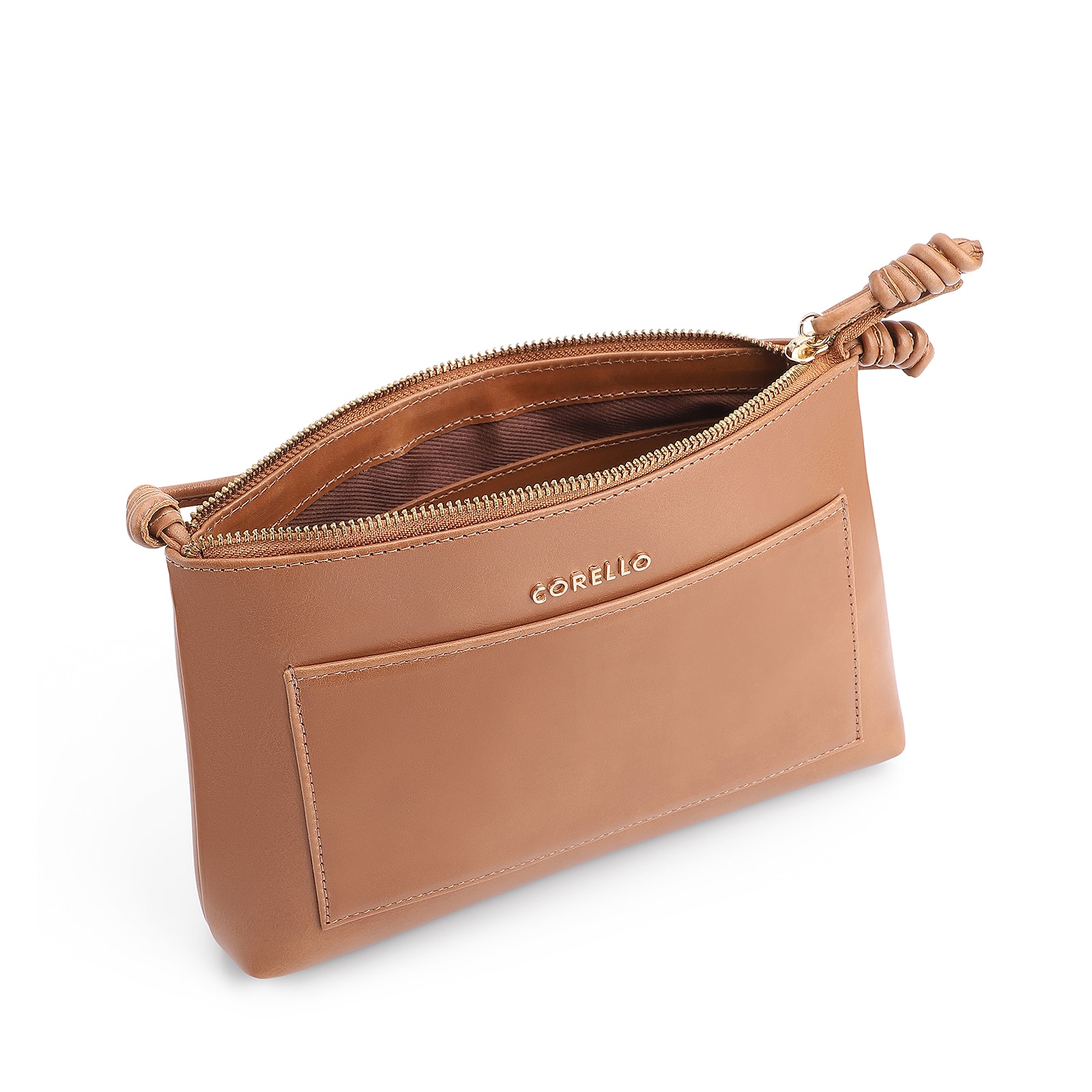 Bolsa Transversal Couro Marrom Claro