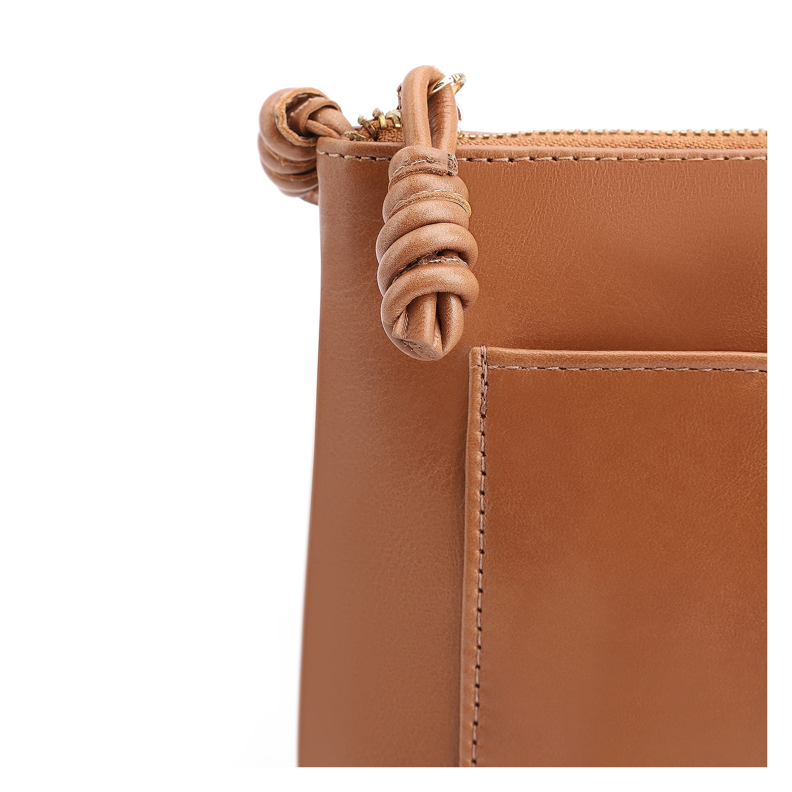 Bolsa Transversal Couro Marrom Claro