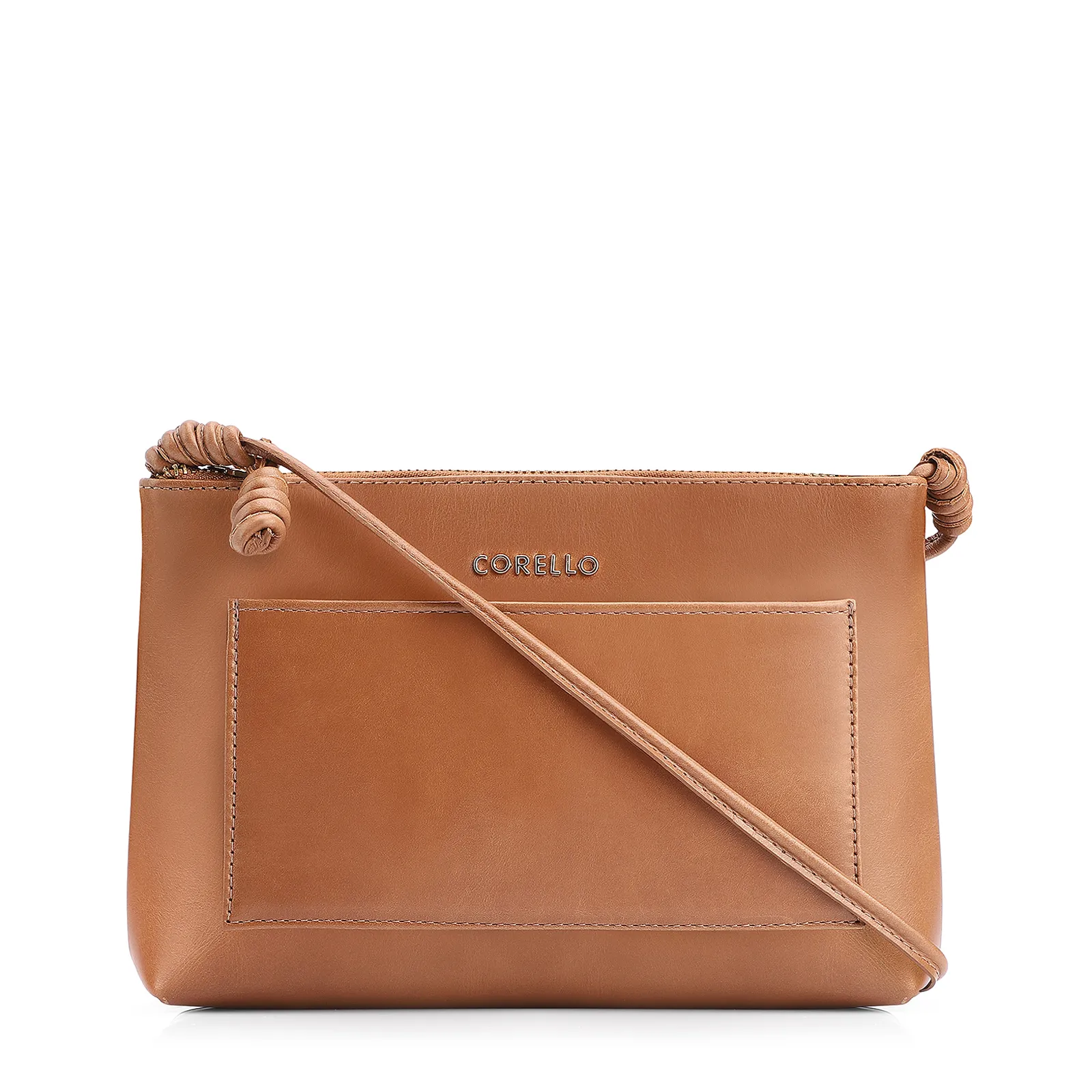 Bolsa Transversal Couro Marrom Claro