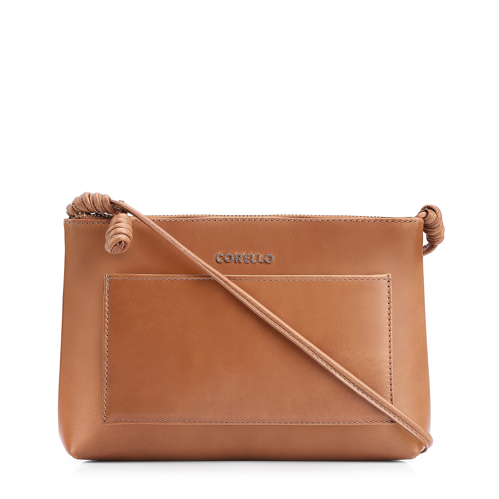 Bolsa Transversal Couro Marrom Claro