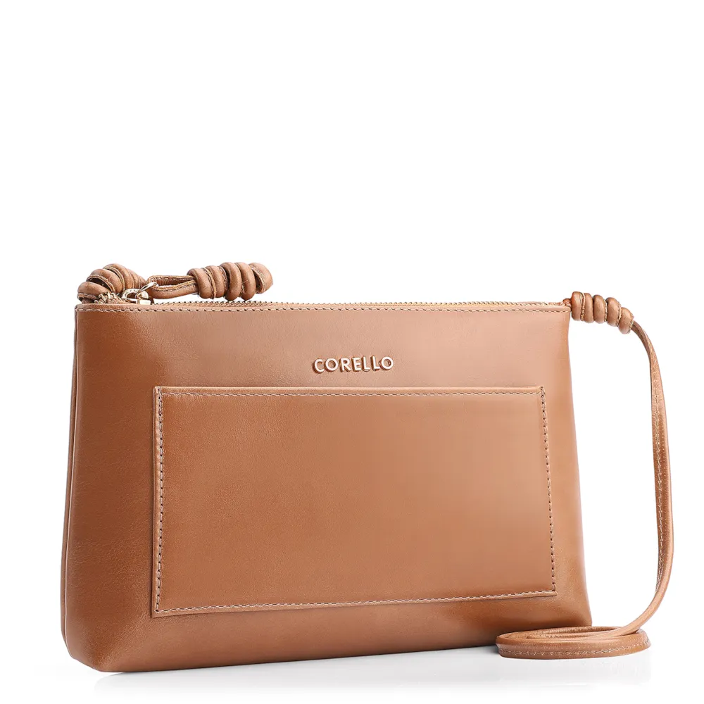 Bolsa Transversal Couro Marrom Claro - imagem 2
