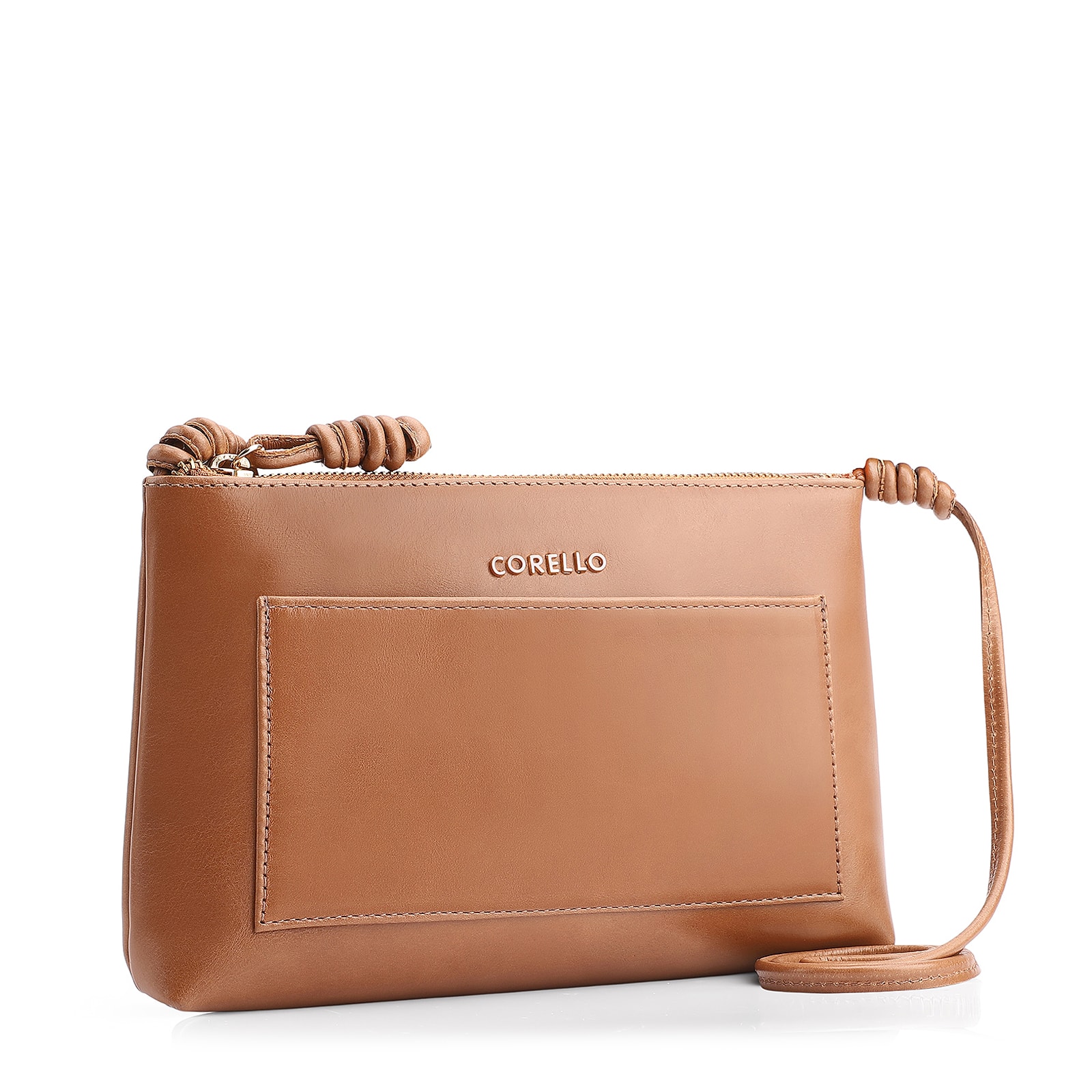 Bolsa Transversal Couro Marrom Claro