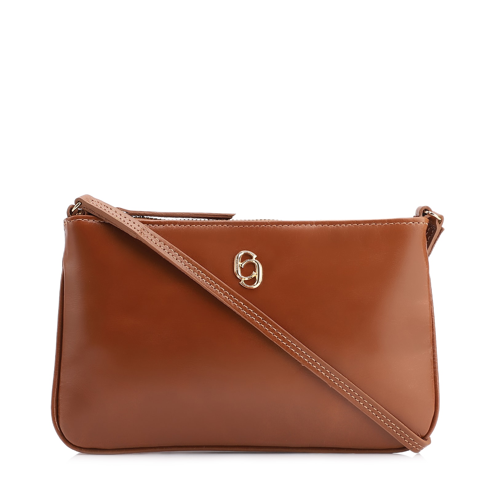 Bolsa Transversal Couro Marrom Claro