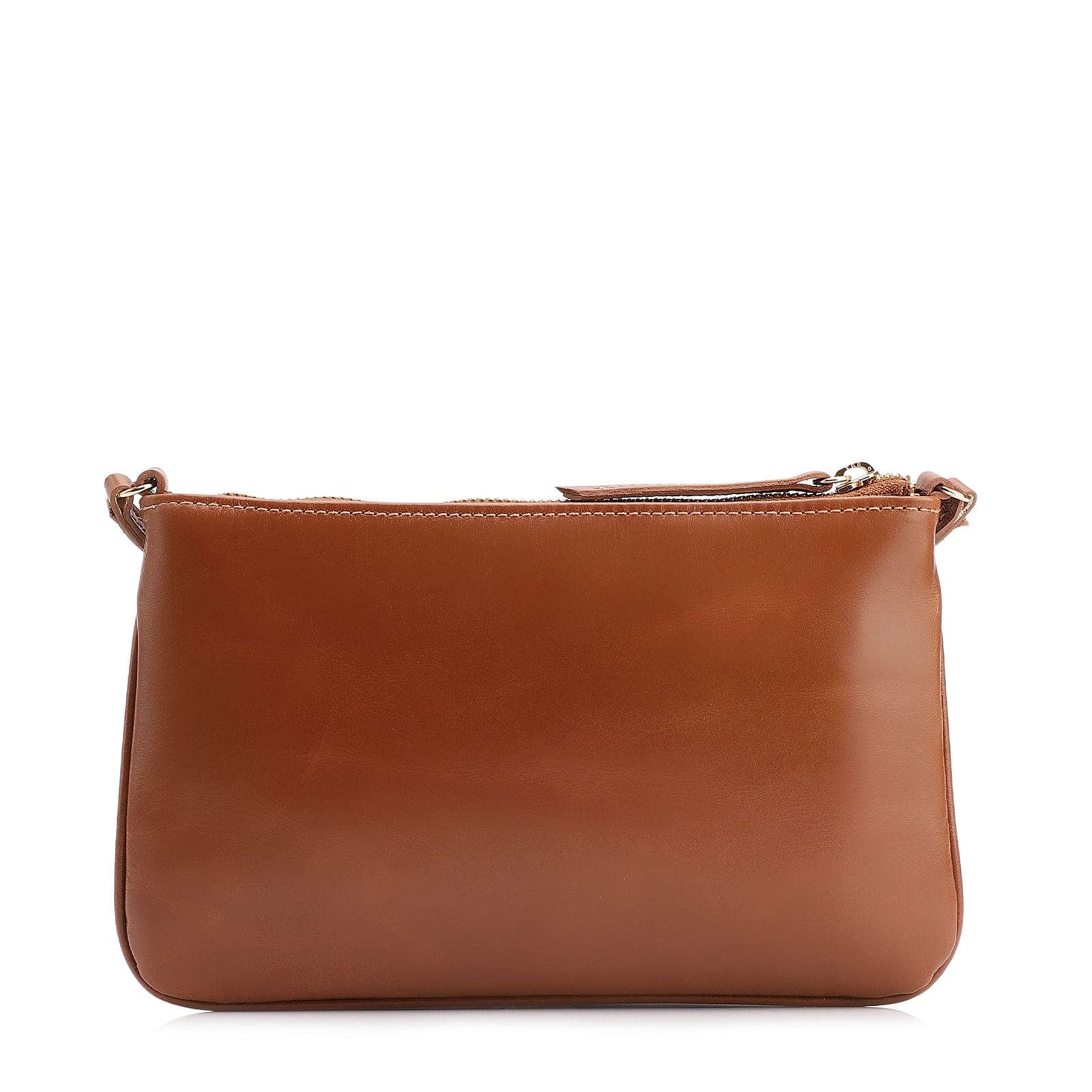 Bolsa Transversal Couro Marrom Claro