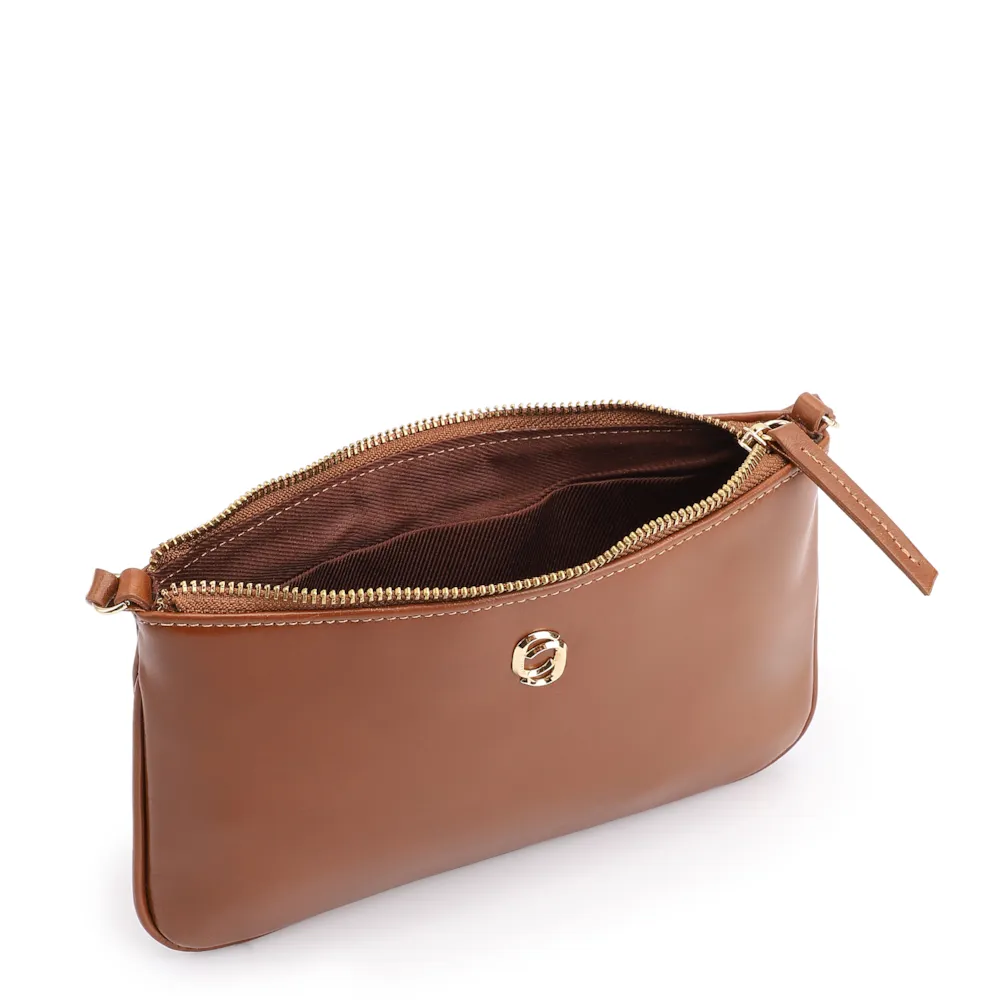 Bolsa Transversal Couro Marrom Claro - imagem 4
