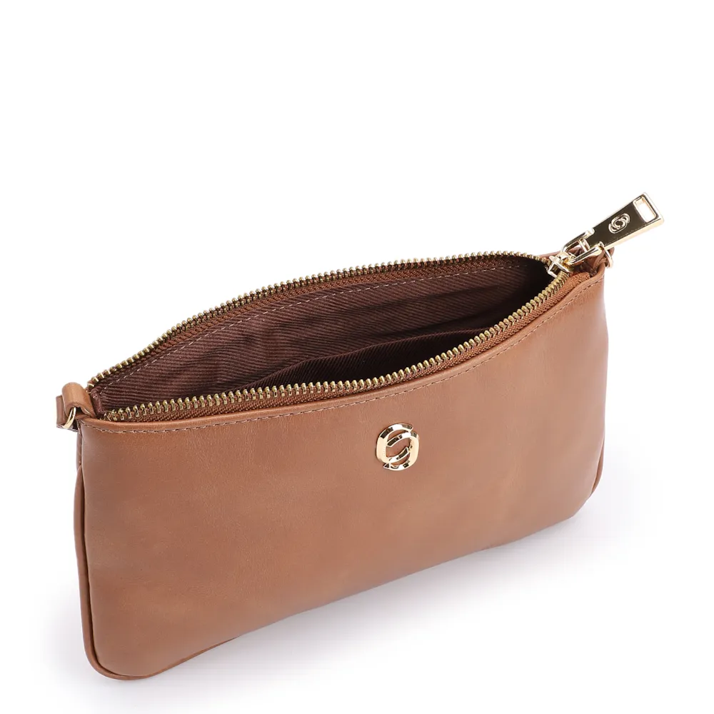 Bolsa Transversal Couro Marrom Claro - imagem 4