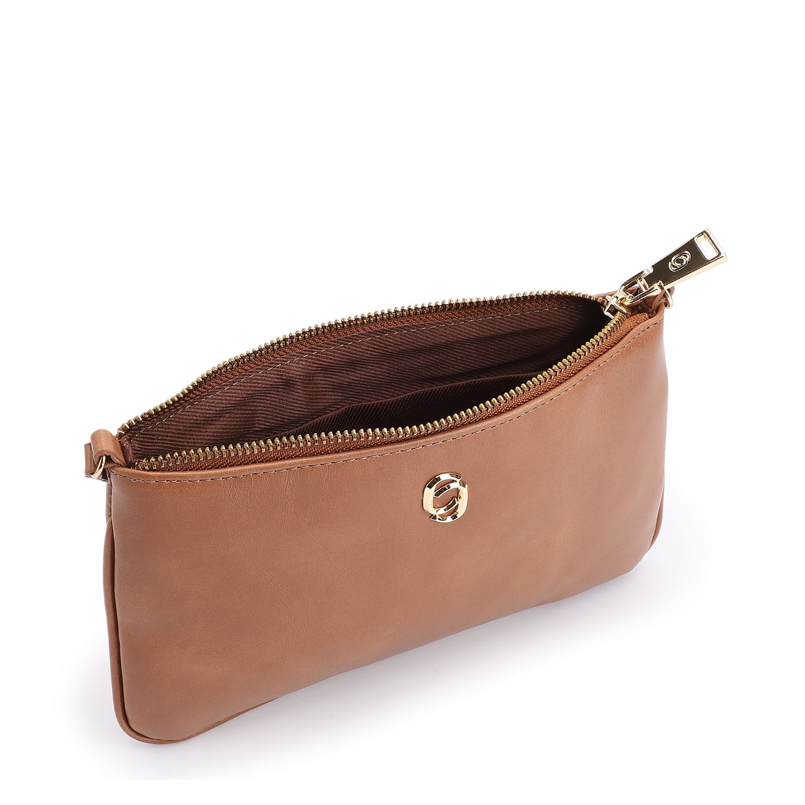 Bolsa Transversal Couro Marrom Claro