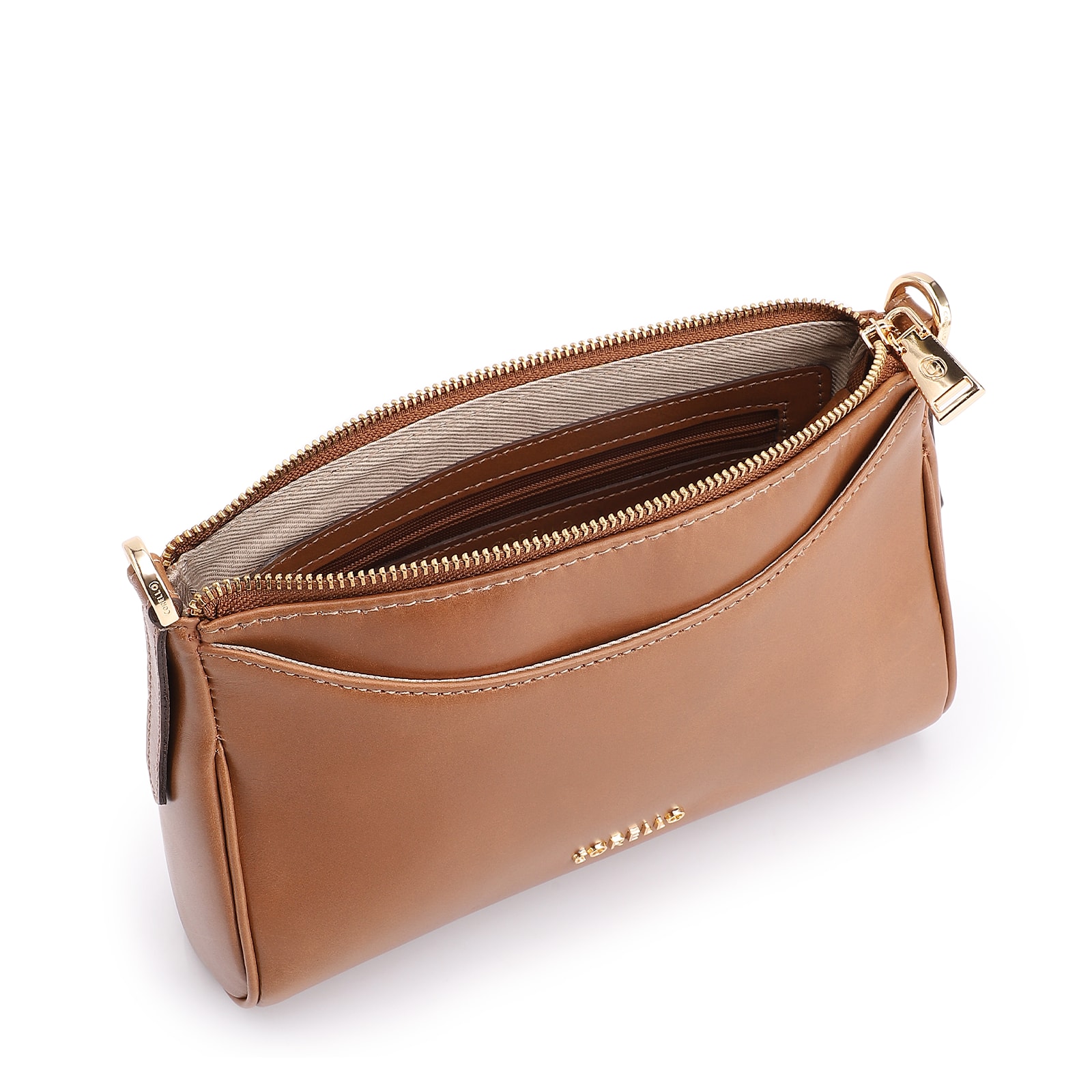 Bolsa Transversal Couro Marrom Claro
