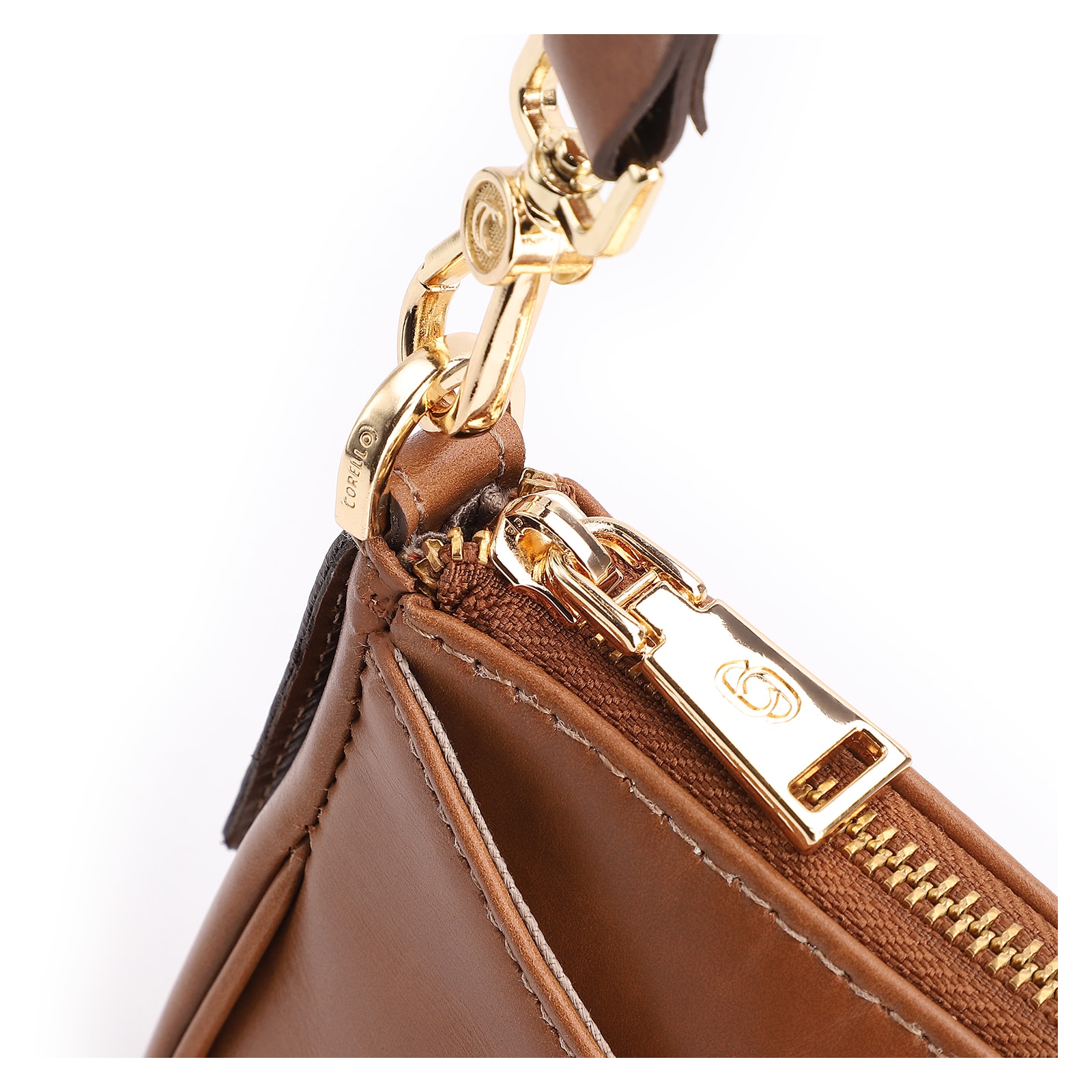 Bolsa Transversal Couro Marrom Claro