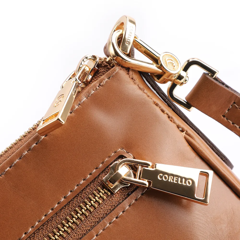 Bolsa Transversal Couro Marrom Claro - imagem 7