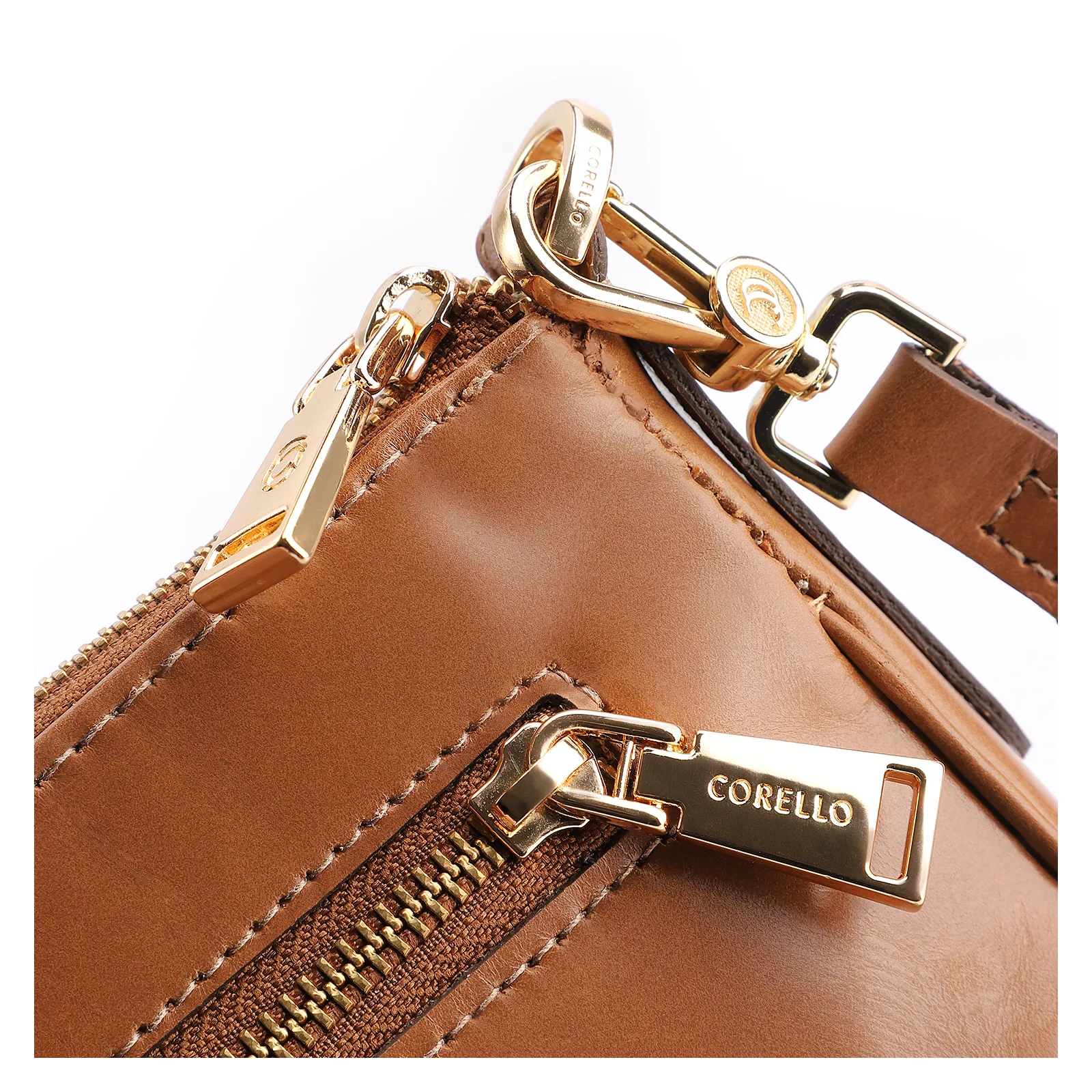 Bolsa Transversal Couro Marrom Claro