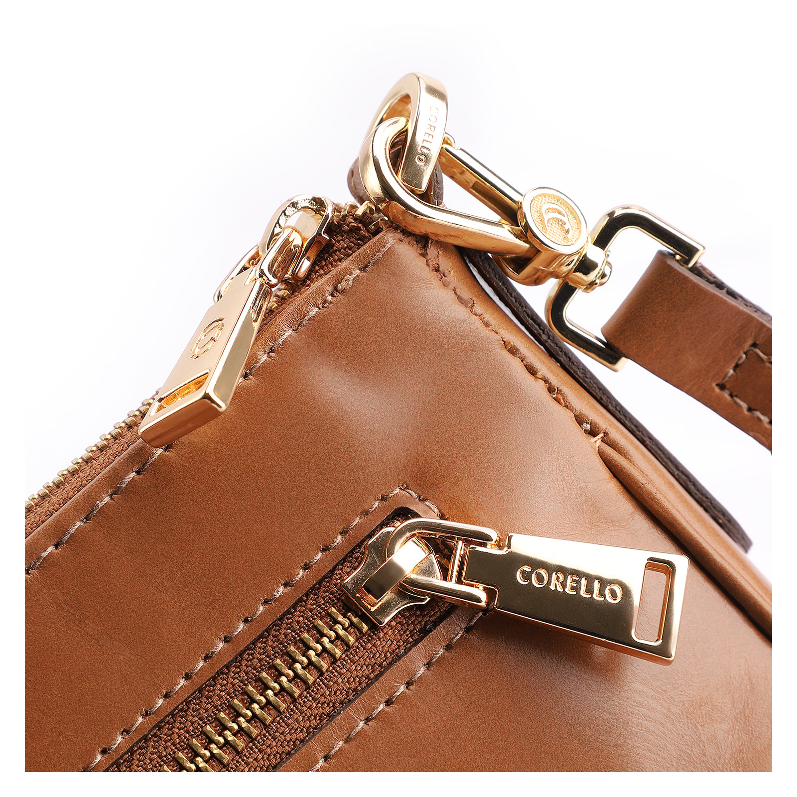 Bolsa Transversal Couro Marrom Claro