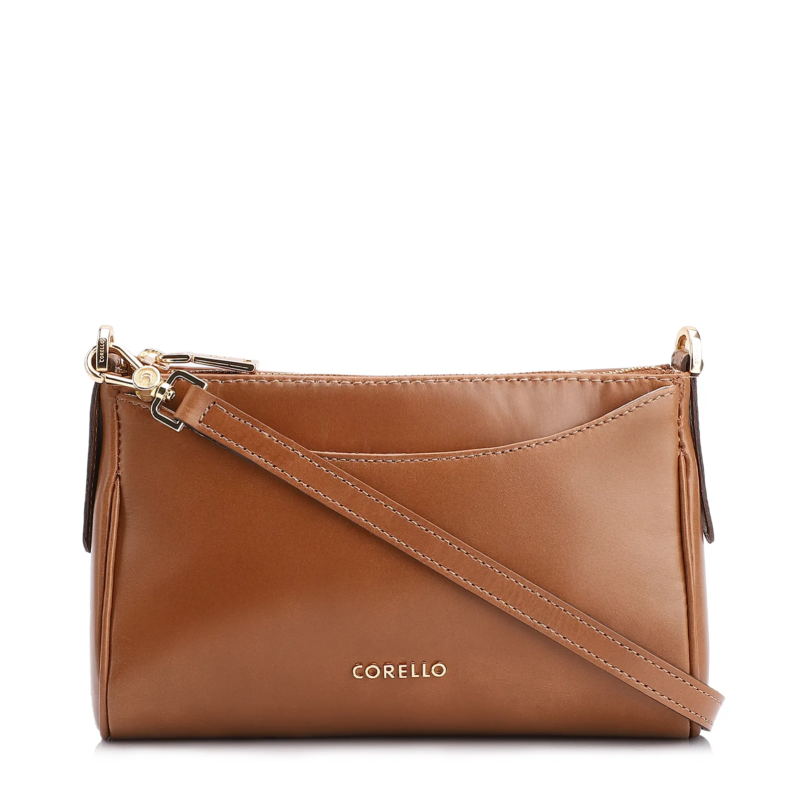 Bolsa Transversal Couro Marrom Claro
