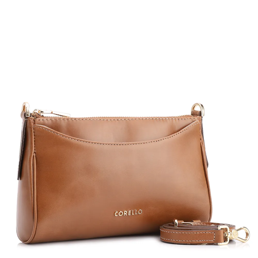 Bolsa Transversal Couro Marrom Claro - imagem 2
