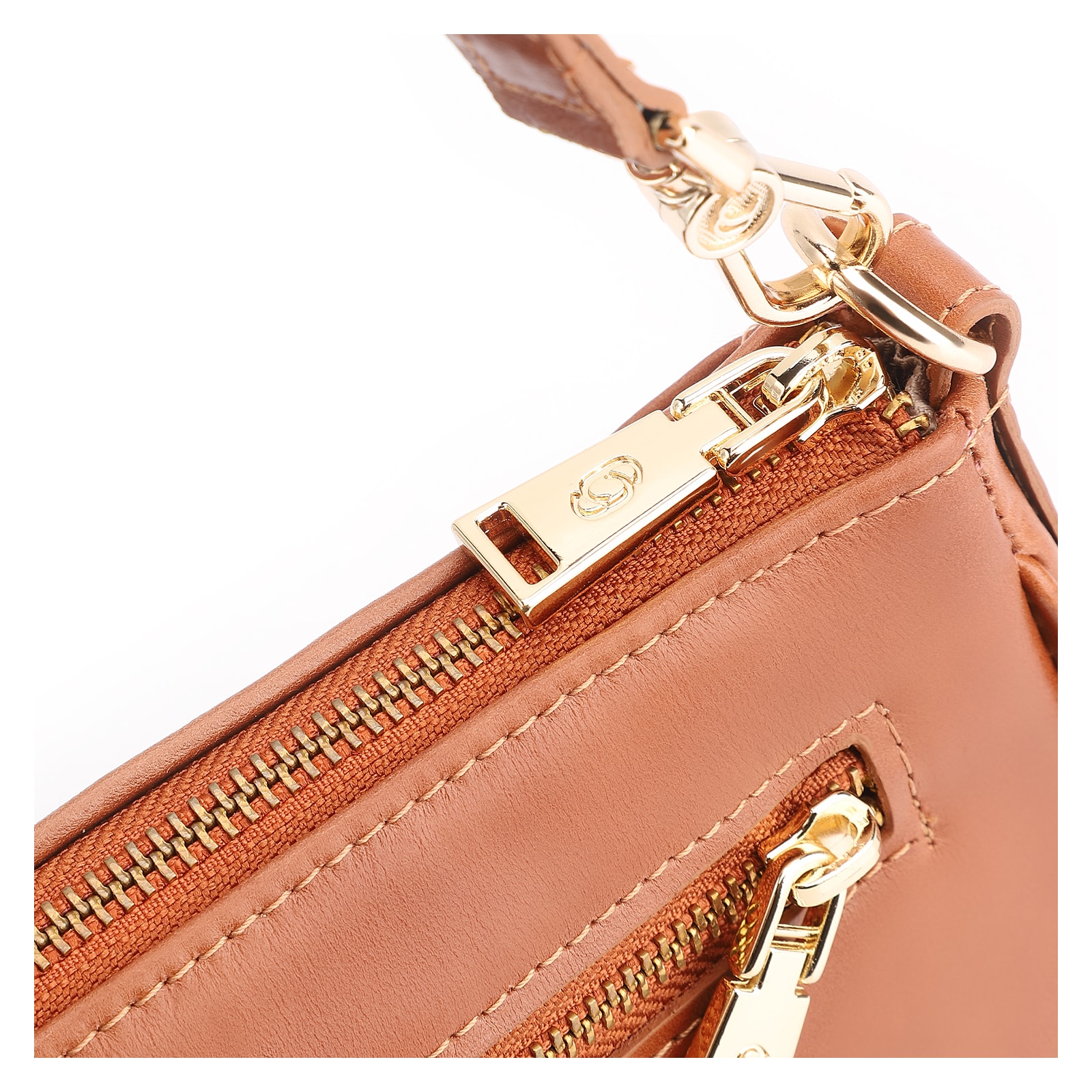 Bolsa Transversal Couro Marrom Claro