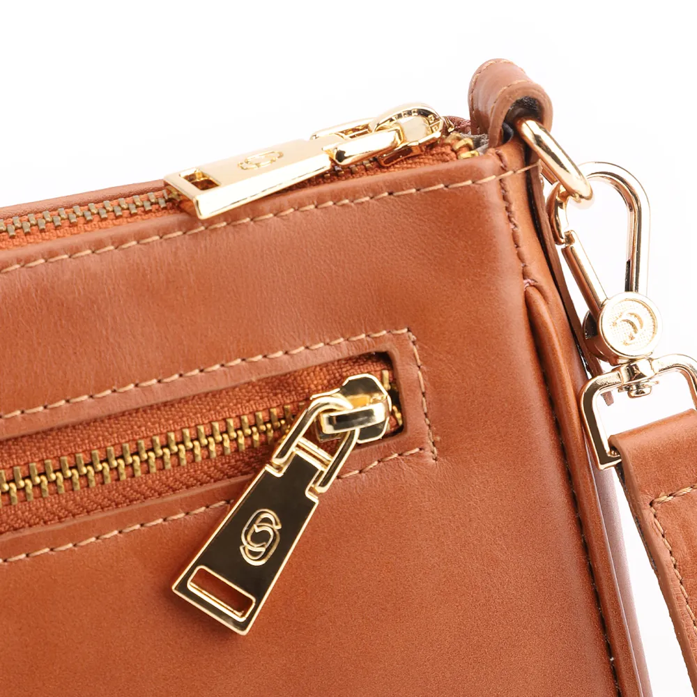 Bolsa Transversal Couro Marrom Claro - imagem 7