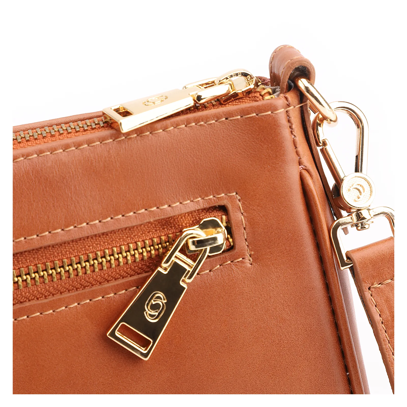 Bolsa Transversal Couro Marrom Claro