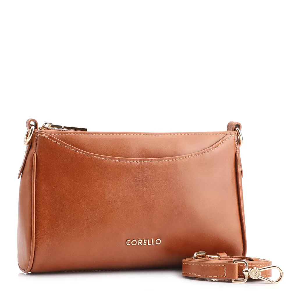Bolsa Transversal Couro Marrom Claro - imagem 2