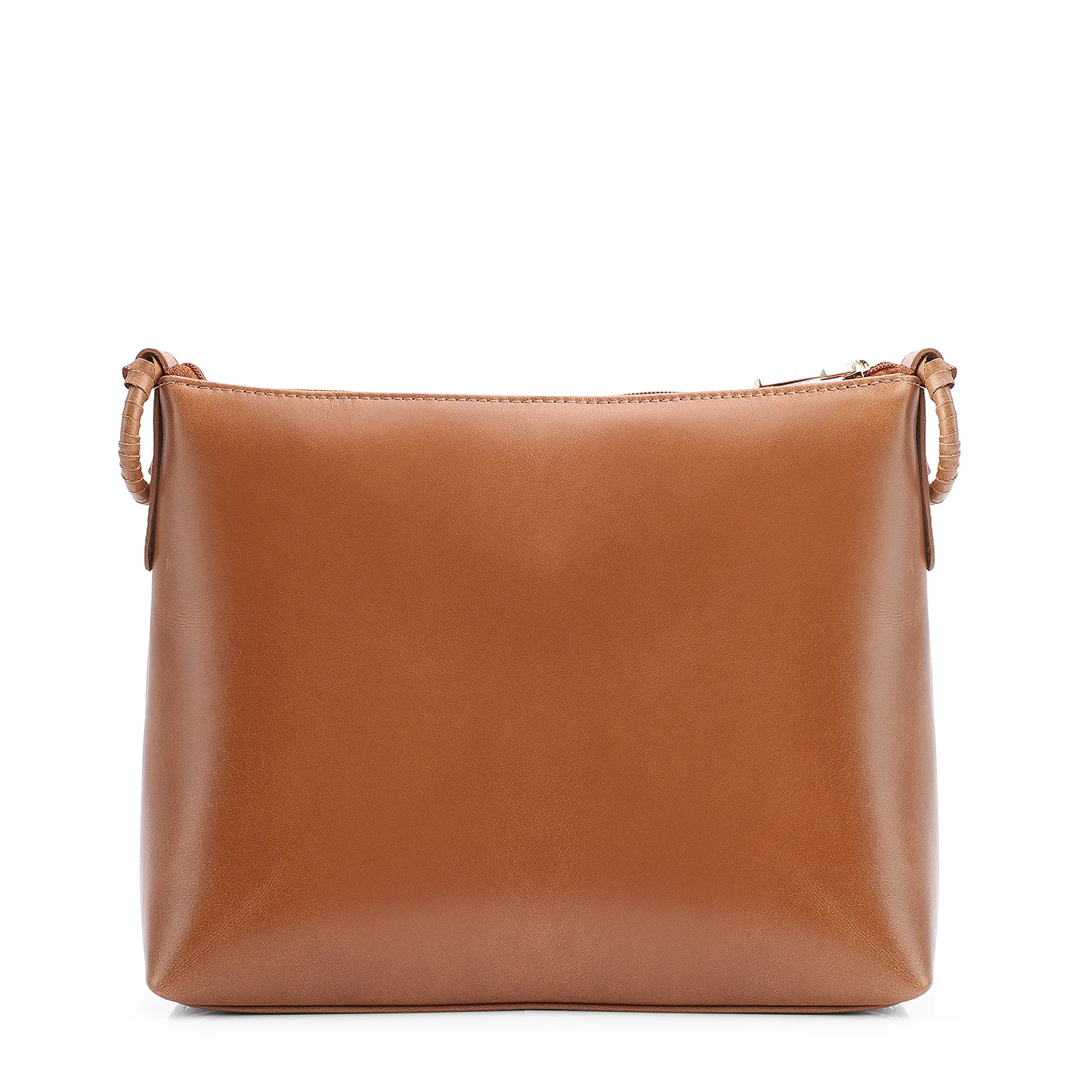 Bolsa Transversal Couro Marrom Claro