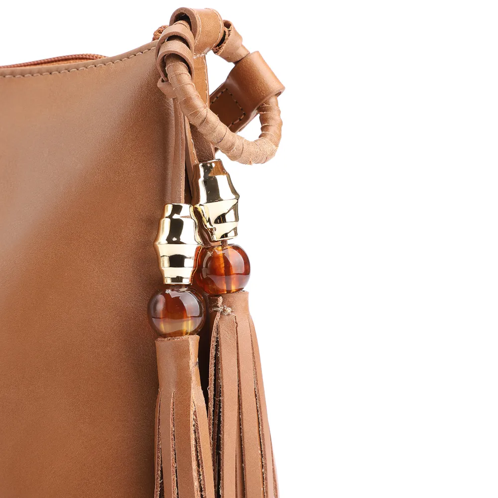 Bolsa Transversal Couro Marrom Claro - imagem 7