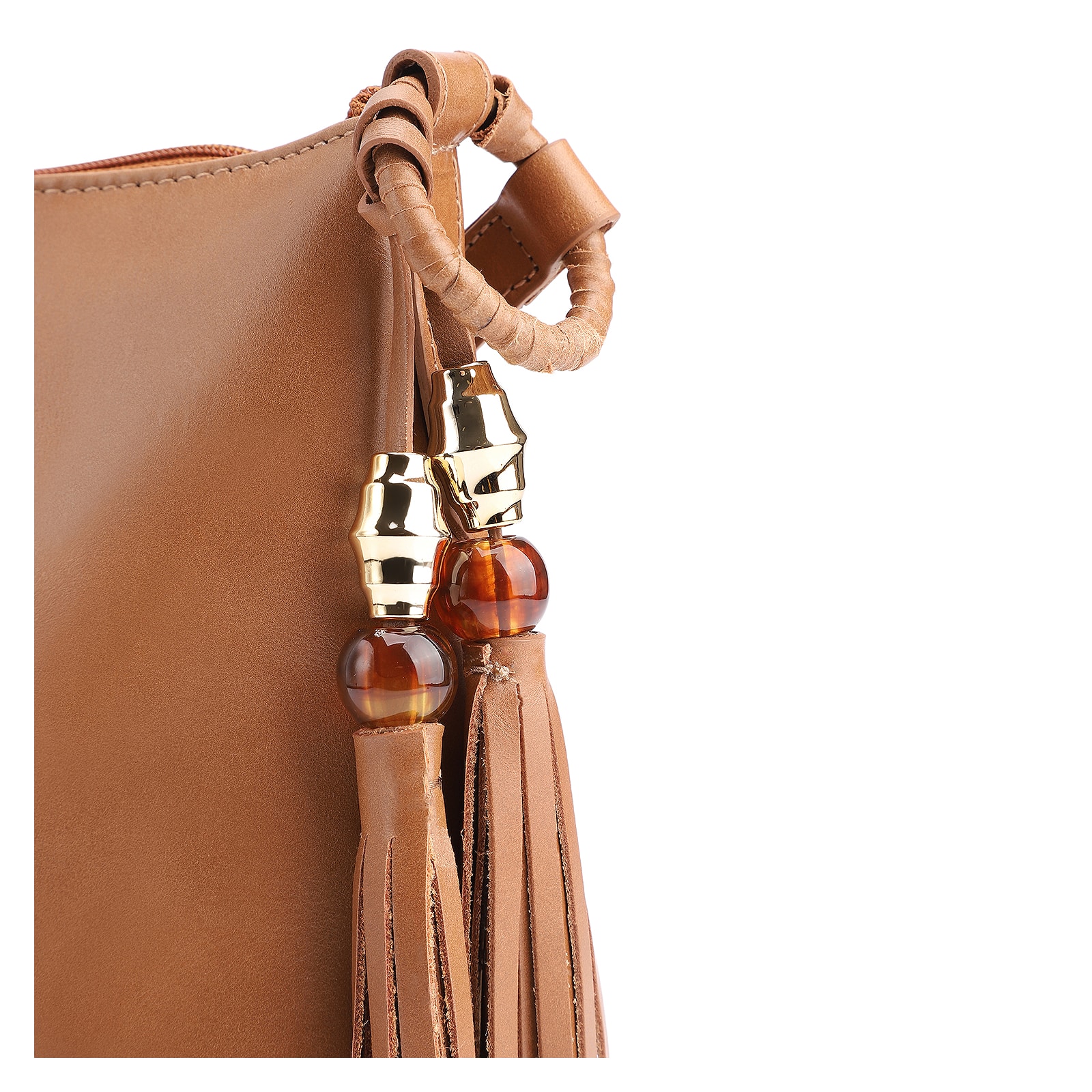 Bolsa Transversal Couro Marrom Claro