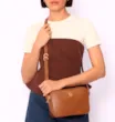 Bolsa Transversal Couro Marrom Claro - imagem 2