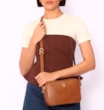 Bolsa Transversal Couro Marrom Claro - imagem 2