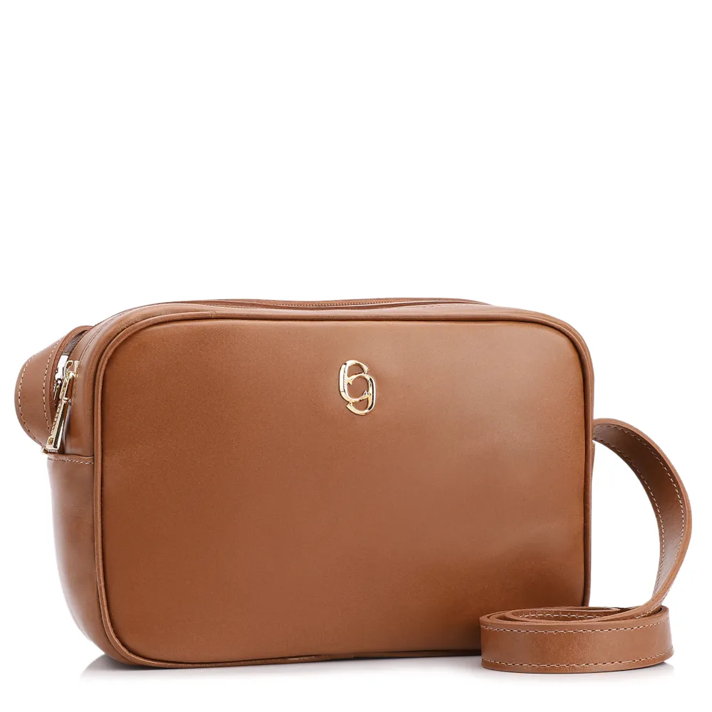 Bolsa Transversal Couro Marrom Claro - imagem 3