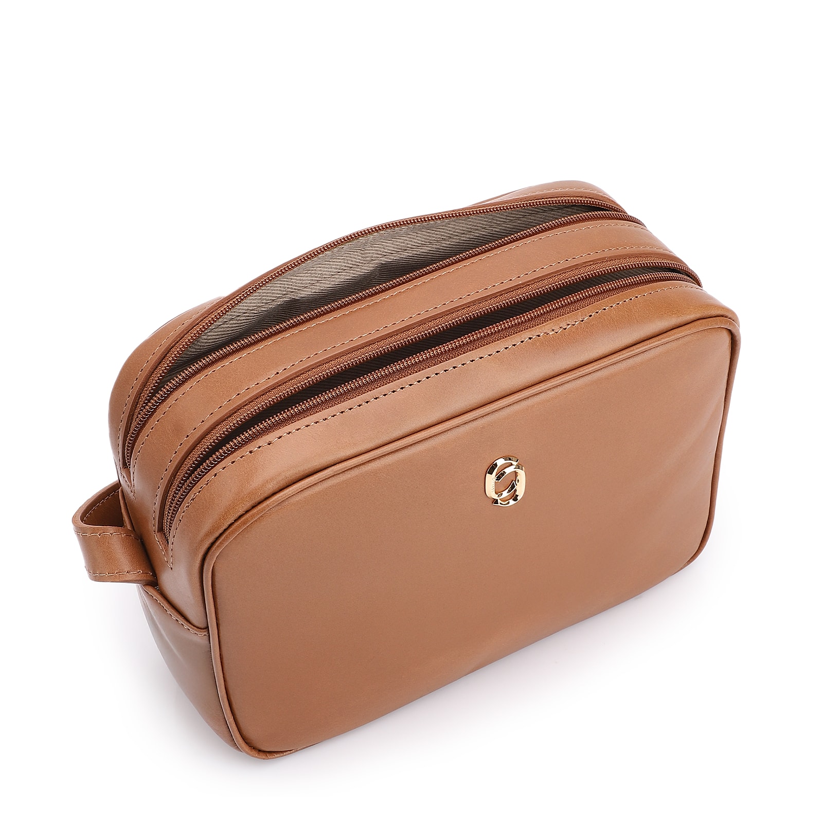 Bolsa Transversal Couro Marrom Claro