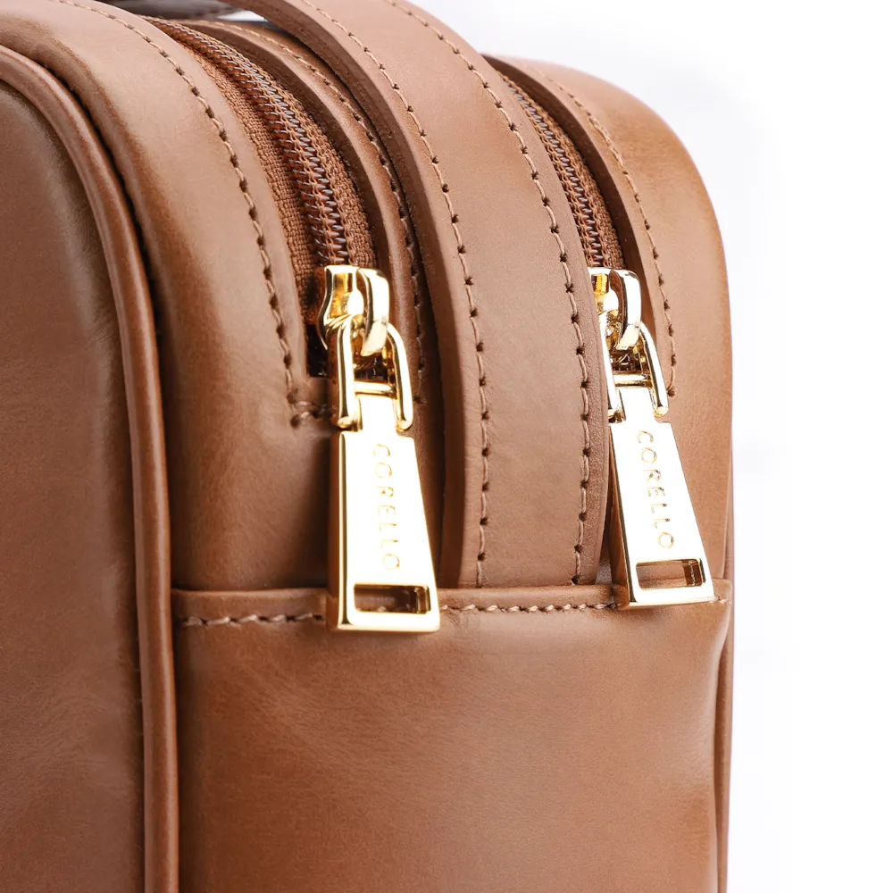Bolsa Transversal Couro Marrom Claro - imagem 6