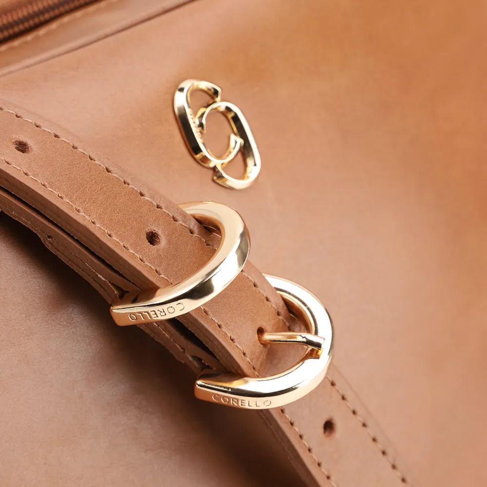 Bolsa Transversal Couro Marrom Claro - imagem 8