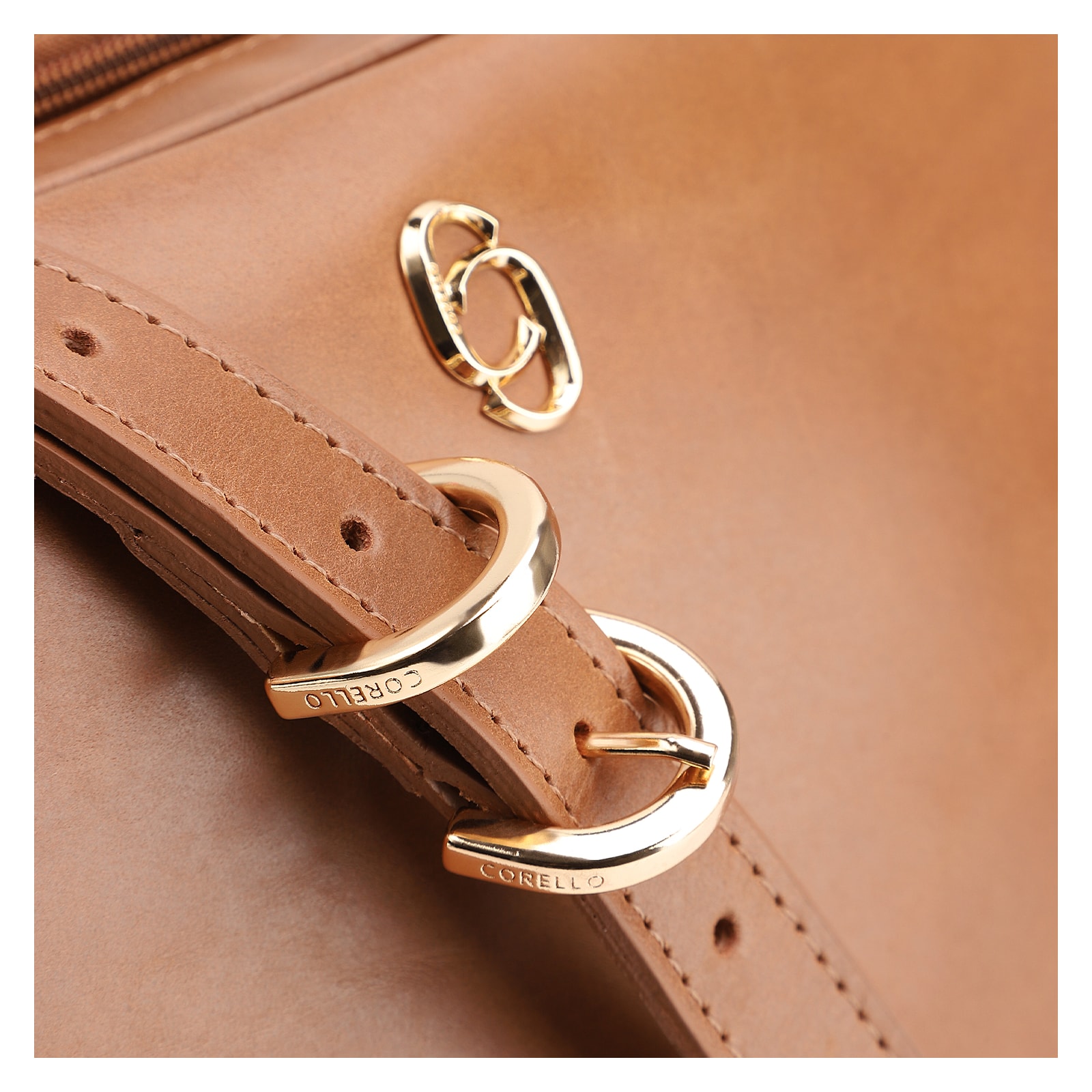 Bolsa Transversal Couro Marrom Claro