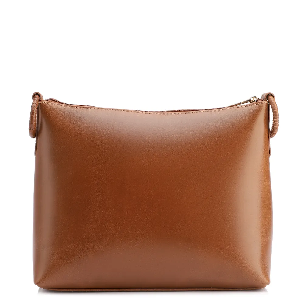  Bolsa Transversal Couro Marrom Claro - imagem 3