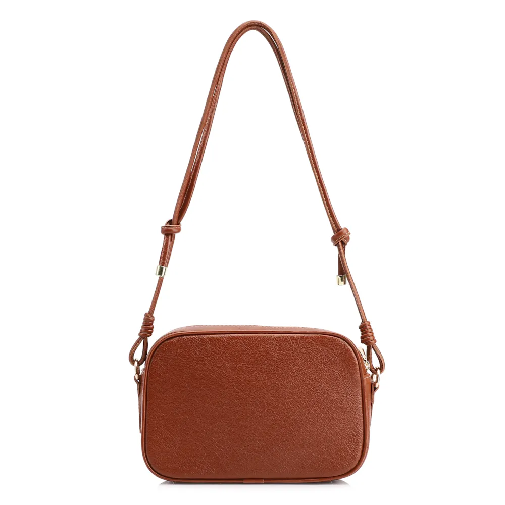 Bolsa Transversal Couro Marrom Claro - imagem 3
