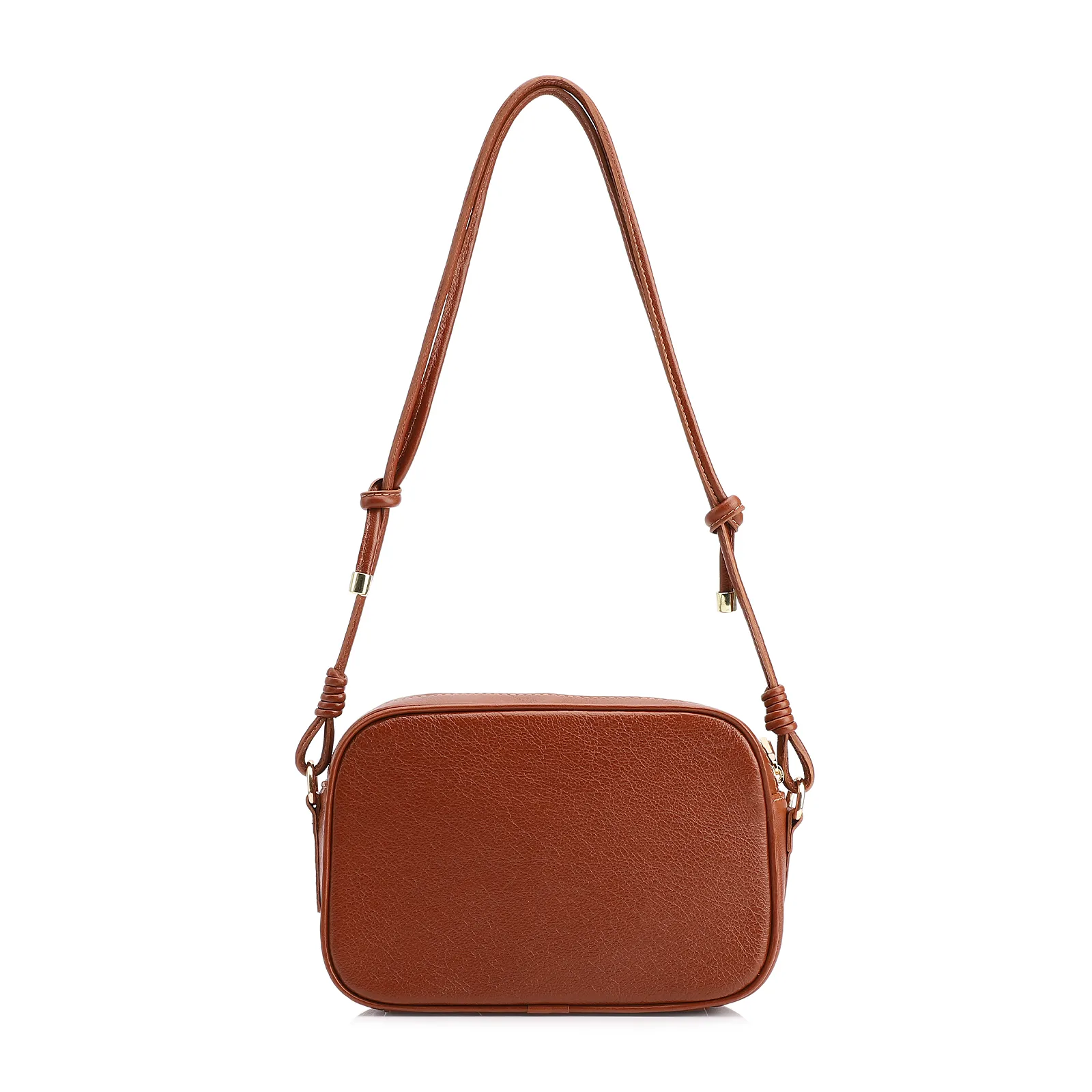 Bolsa Transversal Couro Marrom Claro