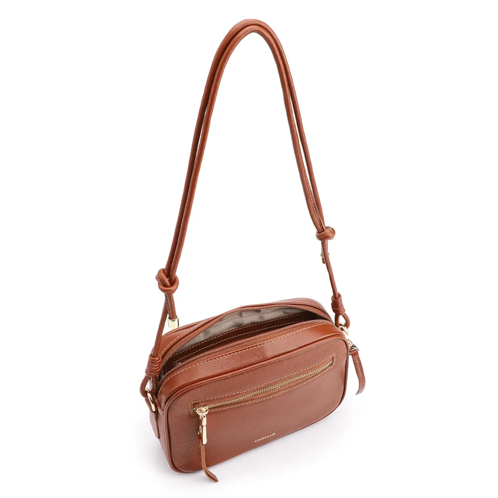 Bolsa Transversal Couro Marrom Claro - imagem 4