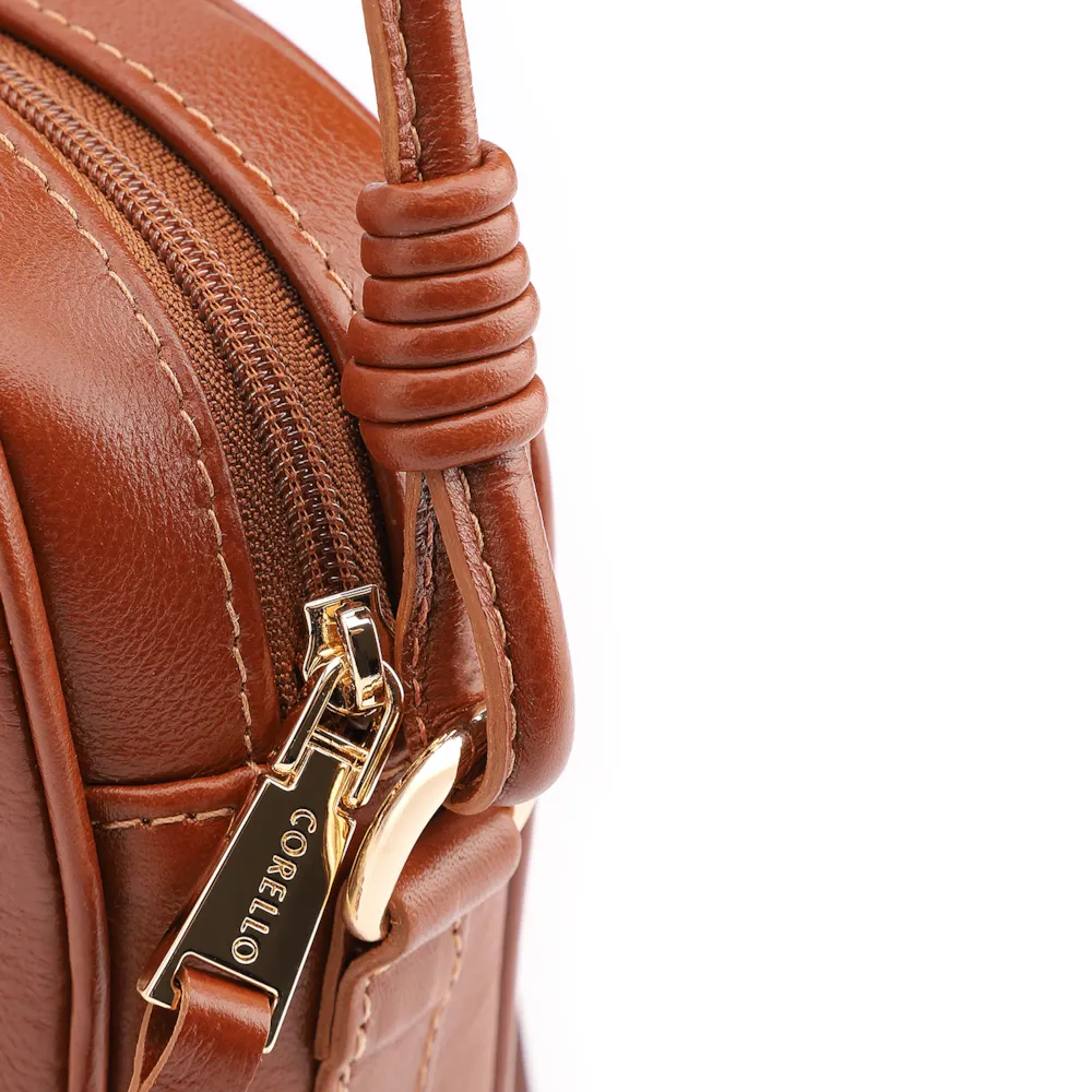 Bolsa Transversal Couro Marrom Claro - imagem 5