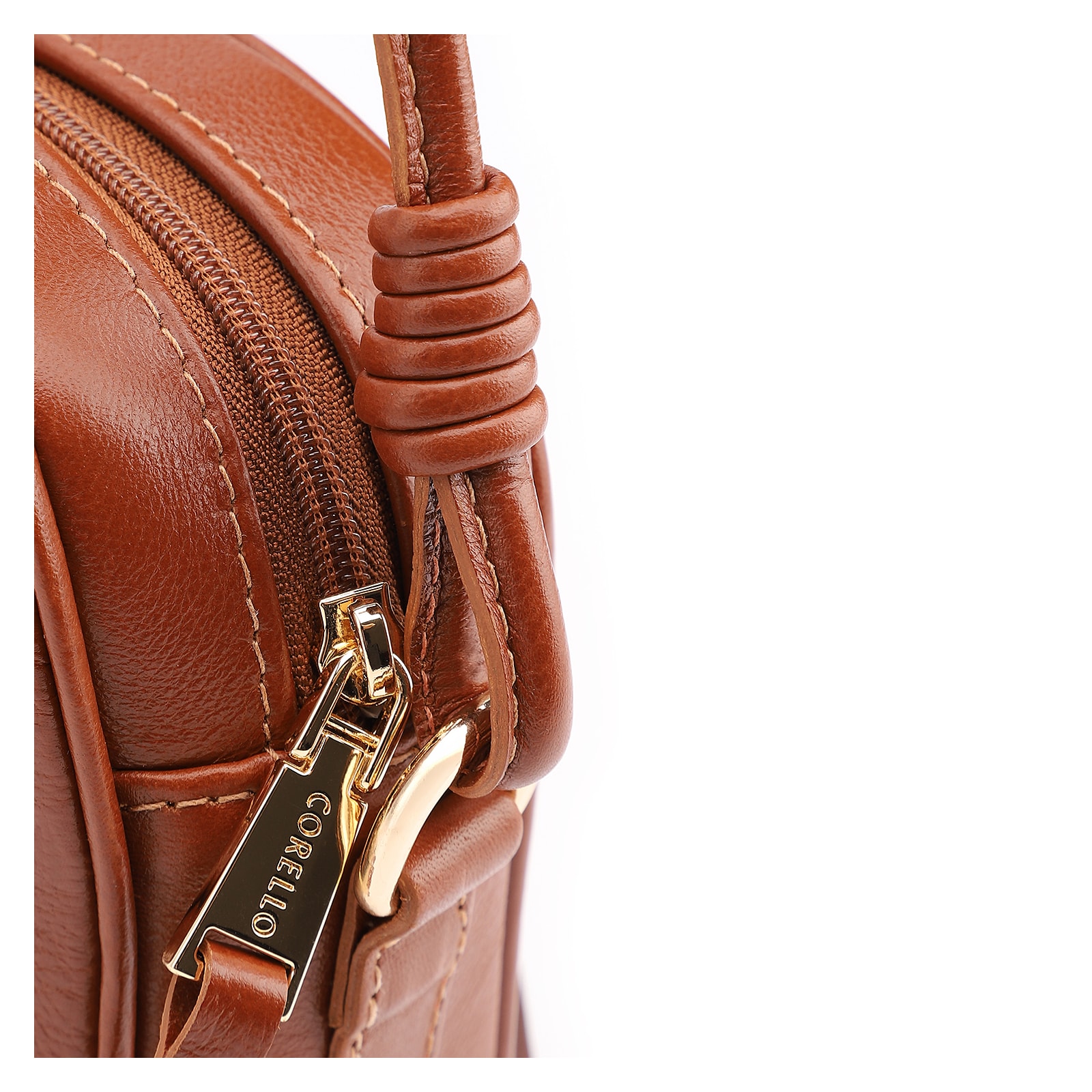 Bolsa Transversal Couro Marrom Claro
