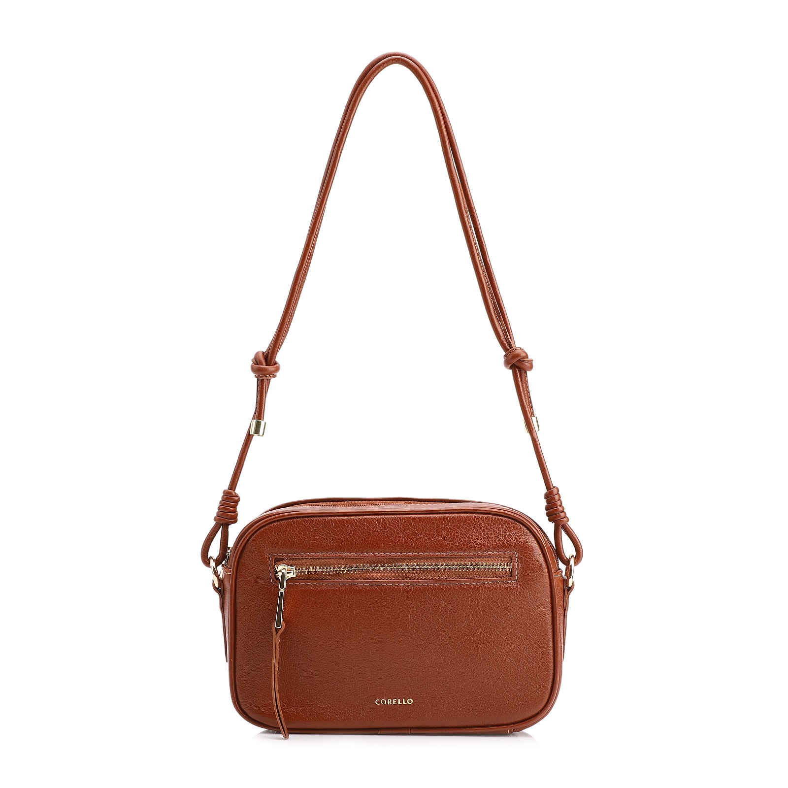 Bolsa Transversal Couro Marrom Claro
