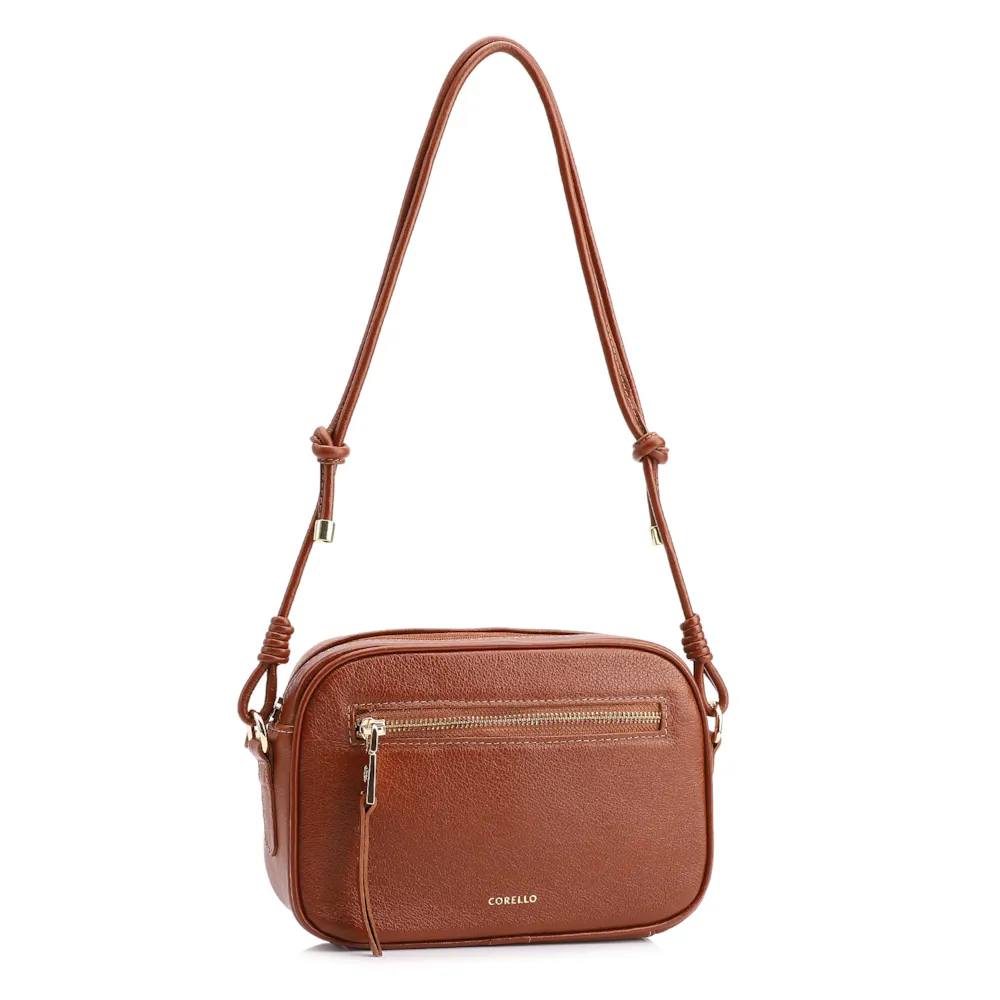 Bolsa Transversal Couro Marrom Claro - imagem 2