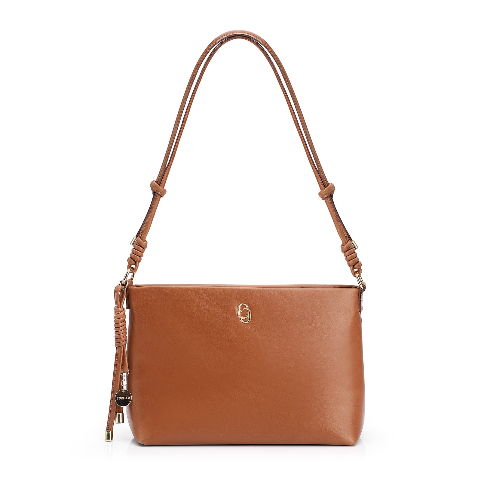 Bolsa Transversal Couro Marrom Claro