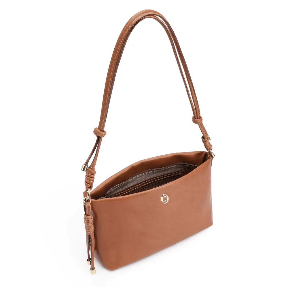 Bolsa Transversal Couro Marrom Claro - imagem 7