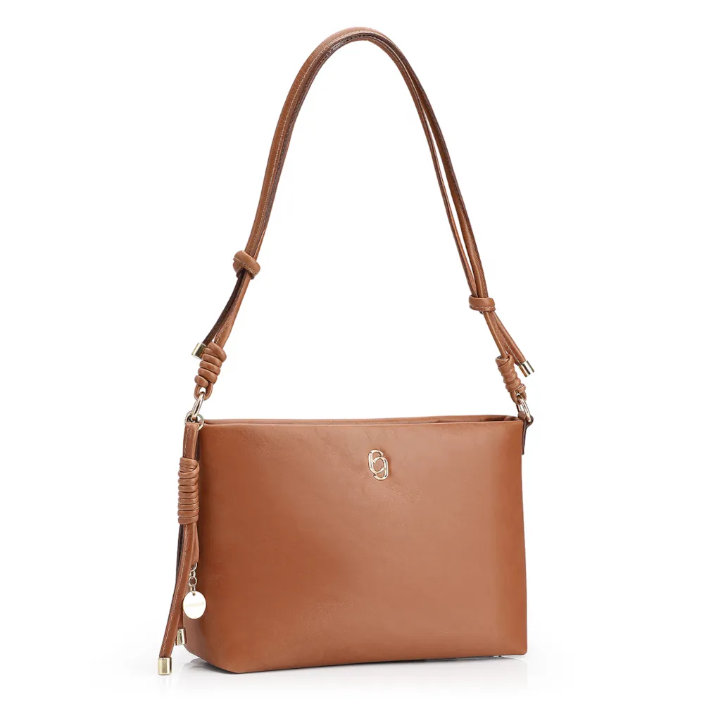 Bolsa Transversal Couro Marrom Claro - imagem 5