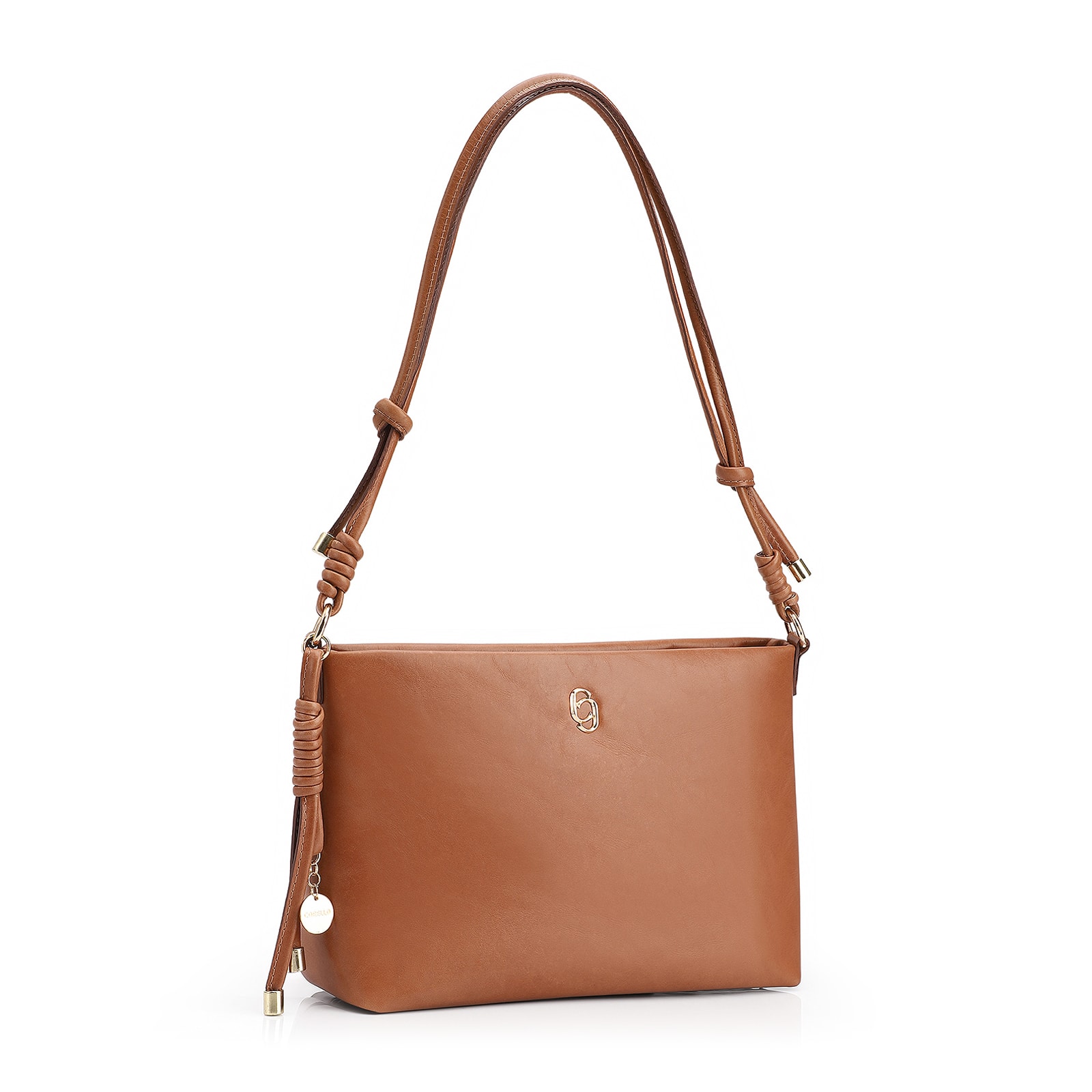 Bolsa Transversal Couro Marrom Claro